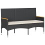 Banco de jardín 3 plazas con cojines ratán sintético negro by , garden benches - Ref: Foro24-365441, Price: 108,67 €, Discoun...