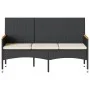 Banco de jardín 3 plazas con cojines ratán sintético negro by , garden benches - Ref: Foro24-365441, Price: 112,98 €, Discoun...
