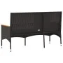 Banco de jardín 3 plazas con cojines ratán sintético negro by , garden benches - Ref: Foro24-365441, Price: 112,98 €, Discoun...