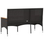 Banco de jardín 3 plazas con cojines ratán sintético negro by , garden benches - Ref: Foro24-365441, Price: 108,67 €, Discoun...