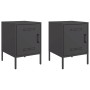 Mesitas de noche 2 unidades acero negro 36x39x50,5 cm de , Mesitas de noche - Ref: Foro24-842911, Precio: 89,23 €, Descuento: %