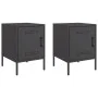 Mesitas de noche 2 unidades acero negro 36x39x50,5 cm de , Mesitas de noche - Ref: Foro24-842911, Precio: 88,22 €, Descuento: %