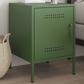 Mesita de noche de acero verde oliva 36x39x50,5 cm by , Nightstands - Ref: Foro24-842918, Price: 55,41 €, Discount: %