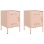 Mesitas de noche 2 unidades acero rosa 36x39x50,5 cm de , Mesitas de noche - Ref: Foro24-842913, Precio: 79,36 €, Descuento: %