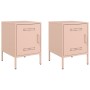 Nachttische, 2 Stück, rosa Stahl, 36x39x50,5 cm. von , Nachttische - Ref: Foro24-842913, Preis: 94,40 €, Rabatt: %