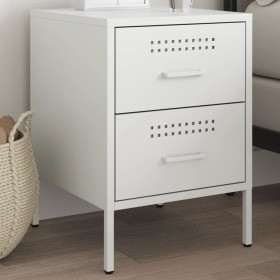 Mesita de noche de acero blanco 36x39x50,5 cm by , Nightstands - Ref: Foro24-842932, Price: 70,81 €, Discount: %