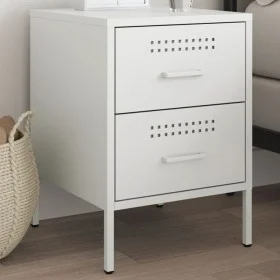 Mesita de noche de acero blanco 36x39x50,5 cm by , Nightstands - Ref: Foro24-842932, Price: 70,01 €, Discount: %