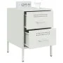 Mesita de noche de acero blanco 36x39x50,5 cm de , Mesitas de noche - Ref: Foro24-842932, Precio: 69,99 €, Descuento: %