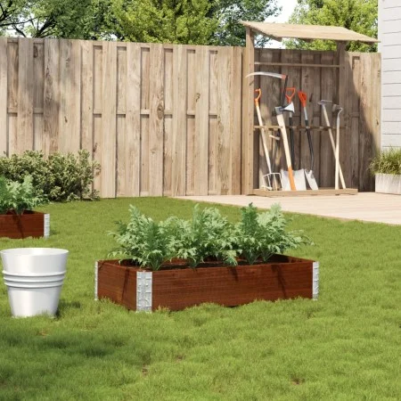 Jardinera de madera maciza de pino marrón 100x50 cm by , Pots and planters - Ref: Foro24-3295390, Price: 42,20 €, Discount: %