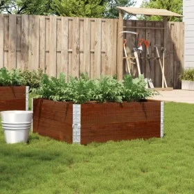 Jardinera de madera maciza de pino marrón 100x100 cm by , Pots and planters - Ref: Foro24-3295402, Price: 84,40 €, Discount: %