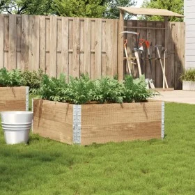 Jardinera de madera maciza de pino 100x100 cm by , Pots and planters - Ref: Foro24-3295399, Price: 72,44 €, Discount: %