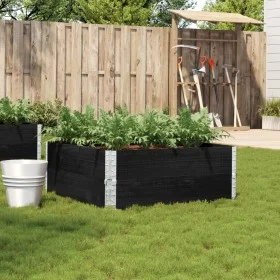 Jardinera de madera maciza de pino negra 100x100 cm by , Pots and planters - Ref: Foro24-3295400, Price: 69,73 €, Discount: %