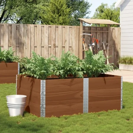Jardinera de madera maciza de pino marrón 150x100 cm by , Pots and planters - Ref: Foro24-3295442, Price: 157,66 €, Discount: %