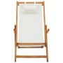 Silla de playa plegable madera maciza de eucalipto y tela crema by vidaXL, Garden chairs - Ref: Foro24-310311, Price: 81,17 €...