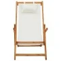 Silla de playa plegable madera maciza de eucalipto y tela crema von vidaXL, Gartenstühle - Ref: Foro24-310311, Preis: 79,39 €...