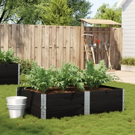 Jardinera de madera maciza de pino negra 150x100 cm de , Maceteros y jardineras - Ref: Foro24-3295416, Precio: 86,84 €, Descu...