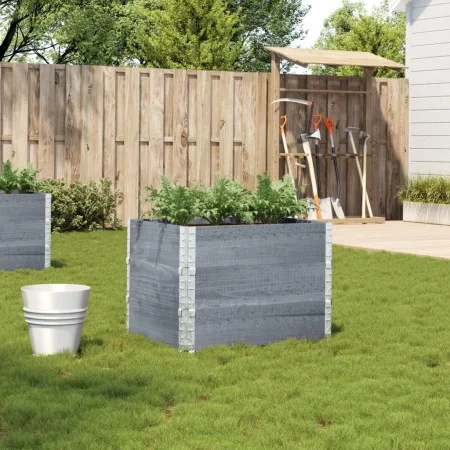Jardinera de madera maciza de pino gris 80x60 cm by , Pots and planters - Ref: Foro24-3295421, Price: 80,03 €, Discount: %