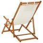 Silla de playa plegable madera maciza de eucalipto y tela crema von vidaXL, Gartenstühle - Ref: Foro24-310311, Preis: 79,39 €...