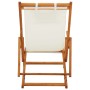 Silla de playa plegable madera maciza de eucalipto y tela crema by vidaXL, Garden chairs - Ref: Foro24-310311, Price: 81,17 €...