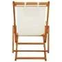 Silla de playa plegable madera maciza de eucalipto y tela crema von vidaXL, Gartenstühle - Ref: Foro24-310311, Preis: 79,39 €...