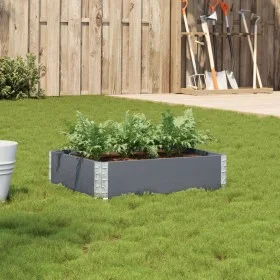 Jardinera de madera maciza de pino gris 80x60 cm by , Pots and planters - Ref: Foro24-3295837, Price: 34,09 €, Discount: %