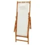 Silla de playa plegable madera maciza de eucalipto y tela crema von vidaXL, Gartenstühle - Ref: Foro24-310311, Preis: 79,39 €...