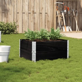 Jardinera de madera maciza de pino negro 80x60 cm by , Pots and planters - Ref: Foro24-3295840, Price: 63,40 €, Discount: %