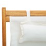 Silla de playa plegable madera maciza de eucalipto y tela crema by vidaXL, Garden chairs - Ref: Foro24-310311, Price: 81,17 €...