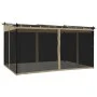 Cenador con paredes de malla acero taupe 4x3 m by , Tents and gazebos - Ref: Foro24-4003913, Price: 376,78 €, Discount: %