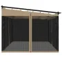 Cenador con paredes de malla acero taupe 4x3 m by , Tents and gazebos - Ref: Foro24-4003913, Price: 376,78 €, Discount: %