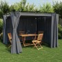 Cenador con cortinas acero gris antracita 3x3 m by , Tents and gazebos - Ref: Foro24-4003918, Price: 349,91 €, Discount: %