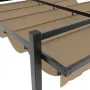 Cenador de jardín con techo retráctil taupe 3x3 m de , Carpas y cenadores - Ref: Foro24-4003970, Precio: 475,86 €, Descuento: %