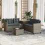 Sofá de jardín en forma de L con mesa y cojines ratán PE gris von , Gartensets - Ref: Foro24-369029, Preis: 341,90 €, Rabatt: %