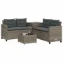 Sofá de jardín en forma de L con mesa y cojines ratán PE gris von , Gartensets - Ref: Foro24-369029, Preis: 341,90 €, Rabatt: %