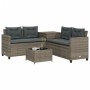 Sofá de jardín en forma de L con mesa y cojines ratán PE gris von , Gartensets - Ref: Foro24-369029, Preis: 290,96 €, Rabatt: %
