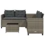 Sofá de jardín en forma de L con mesa y cojines ratán PE gris von , Gartensets - Ref: Foro24-369029, Preis: 341,90 €, Rabatt: %