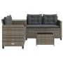 Sofá de jardín en forma de L con mesa y cojines ratán PE gris von , Gartensets - Ref: Foro24-369029, Preis: 341,90 €, Rabatt: %