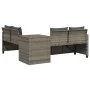 Sofá de jardín en forma de L con mesa y cojines ratán PE gris von , Gartensets - Ref: Foro24-369029, Preis: 341,90 €, Rabatt: %