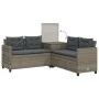 Sofá de jardín en forma de L con mesa y cojines ratán PE gris von , Gartensets - Ref: Foro24-369029, Preis: 341,90 €, Rabatt: %
