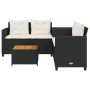 Sofá de jardín en forma de L con mesa y cojines ratán PE negro von , Gartensets - Ref: Foro24-369036, Preis: 280,31 €, Rabatt: %