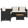 Sofá de jardín en forma de L con mesa y cojines ratán PE negro von , Gartensets - Ref: Foro24-369036, Preis: 280,31 €, Rabatt: %