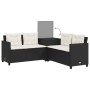Sofá de jardín en forma de L con mesa y cojines ratán PE negro von , Gartensets - Ref: Foro24-369036, Preis: 280,31 €, Rabatt: %