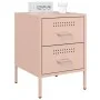 Mesita de noche de acero rosa 36x39x50,5 cm de , Mesitas de noche - Ref: Foro24-842924, Precio: 69,99 €, Descuento: %