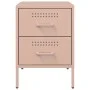 Mesita de noche de acero rosa 36x39x50,5 cm de , Mesitas de noche - Ref: Foro24-842924, Precio: 69,99 €, Descuento: %