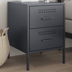 Mesita de noche de acero gris antracita 36x39x50,5 cm de , Mesitas de noche - Ref: Foro24-842926, Precio: 70,81 €, Descuento: %