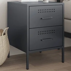 Nachttisch aus anthrazitgrauem Stahl 36x39x50,5 cm von , Nachttische - Ref: Foro24-842926, Preis: 69,99 €, Rabatt: %