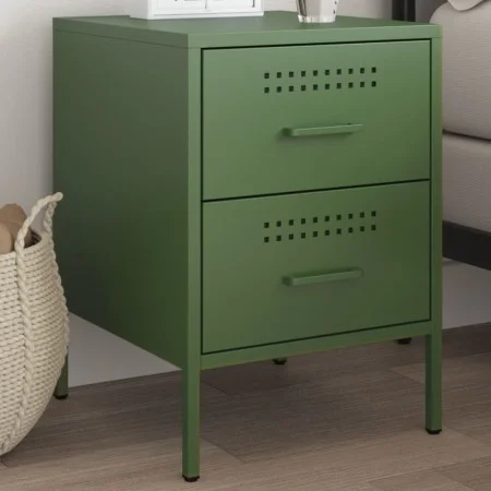 Nachttisch aus olivgrünem Stahl 36x39x50,5 cm von , Nachttische - Ref: Foro24-842930, Preis: 69,99 €, Rabatt: %