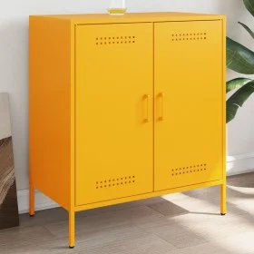 Aparador de acero amarillo mostaza 68x39x79 cm de , Aparadores - Ref: Foro24-842979, Precio: 123,18 €, Descuento: %