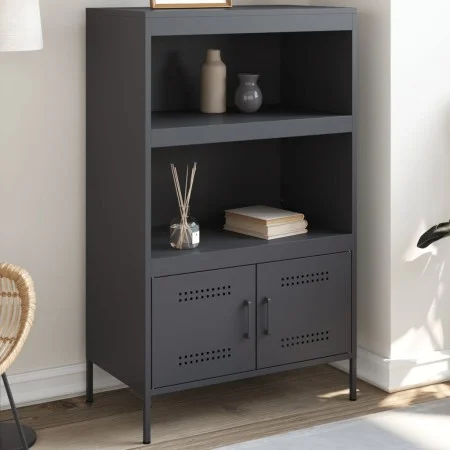 Anrichte aus anthrazitgrauem Stahl 68x39x113 cm von , Sideboards - Ref: Foro24-842972, Preis: 126,86 €, Rabatt: %