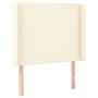Cabecero con LED cuero sintético color crema 93x16x118/128 cm